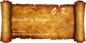 Ország Kinga névjegykártya