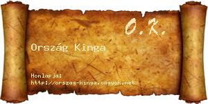 Ország Kinga névjegykártya