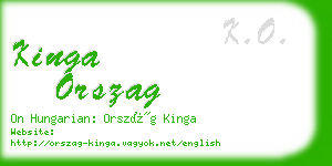 kinga orszag business card